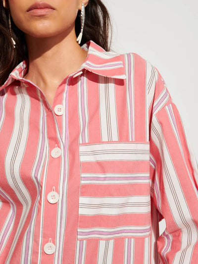 Scout Stripe Shirt - Burnt Red