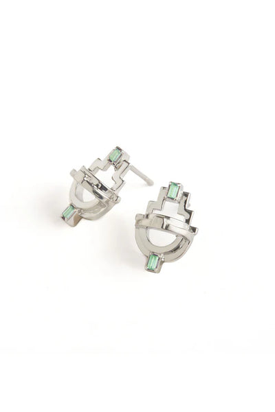 Ayah Earrings - Silver & Tourmaline