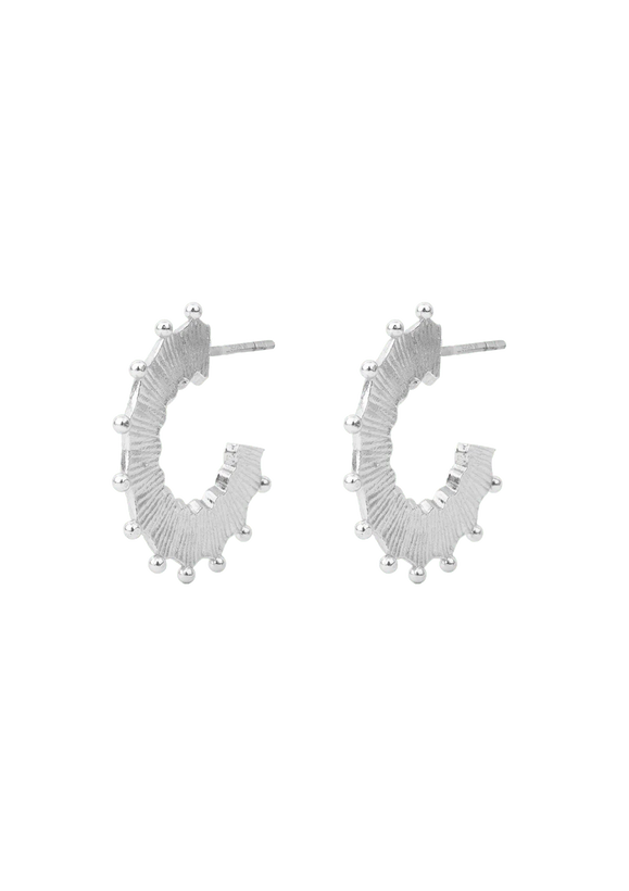 Circus Hoop Earrings - Silver