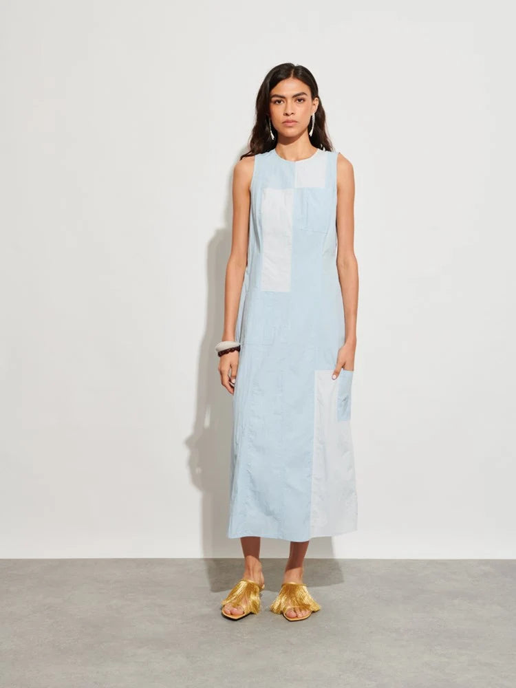 Solana Midi Dress - Pale Blue