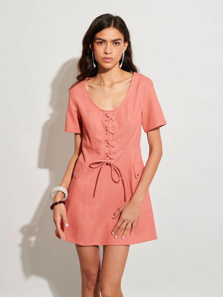 Frankie Mini Dress - Burnt Red