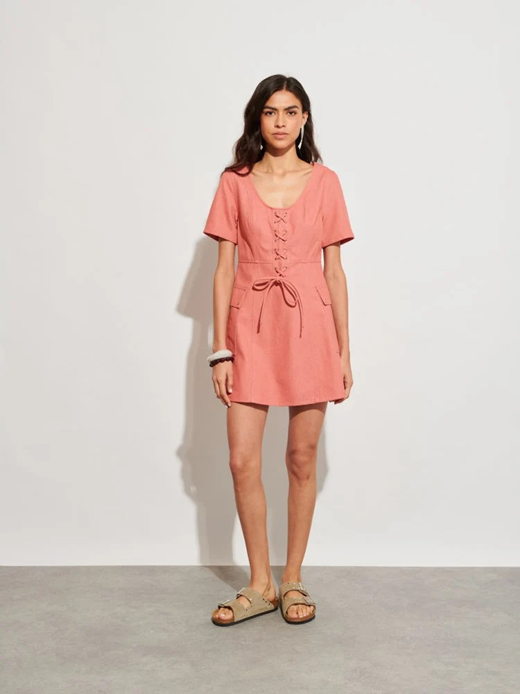 Frankie Mini Dress - Burnt Red