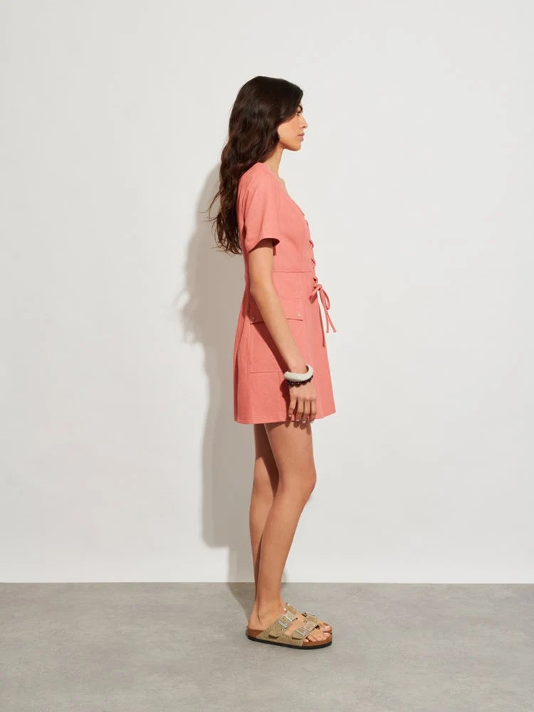 Frankie Mini Dress - Burnt Red