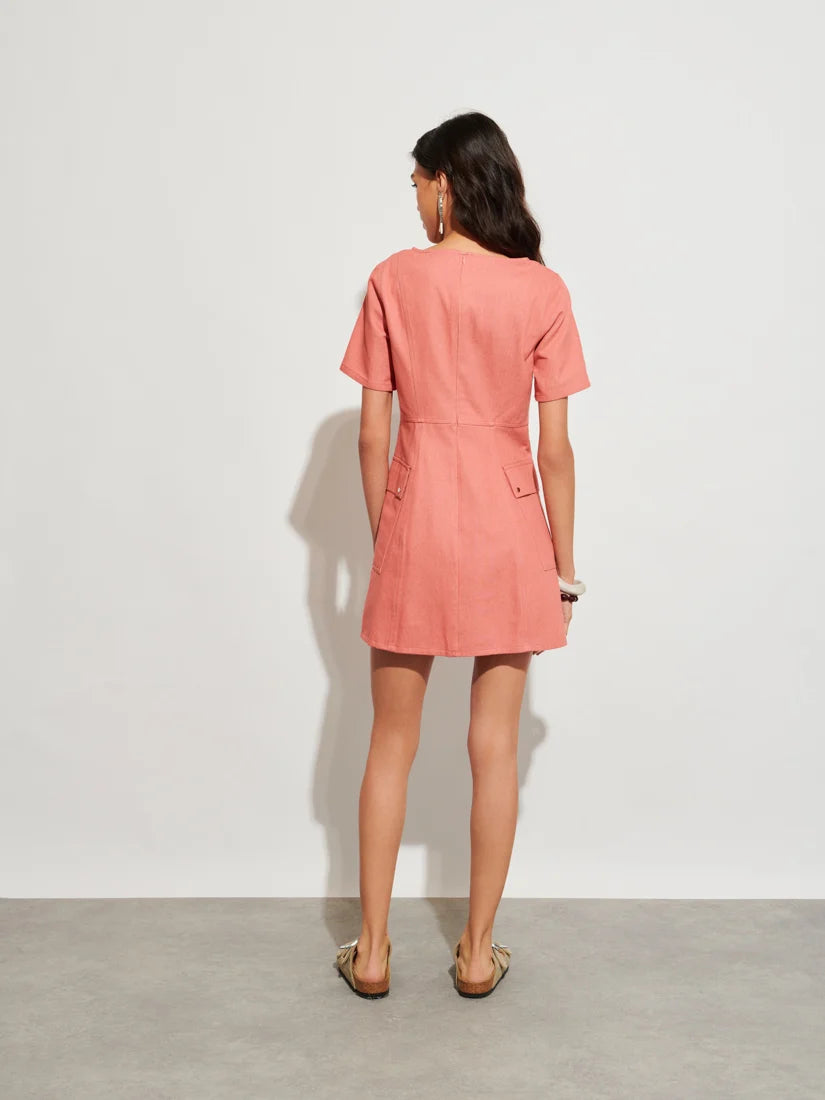 Frankie Mini Dress - Burnt Red