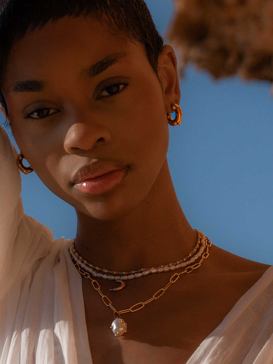 Callie Textured Necklace - Gold Plating