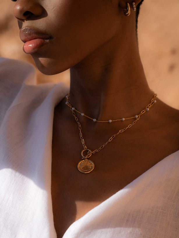 Gaia Pearl Necklace - Gold Plating/Freshwater Pearls