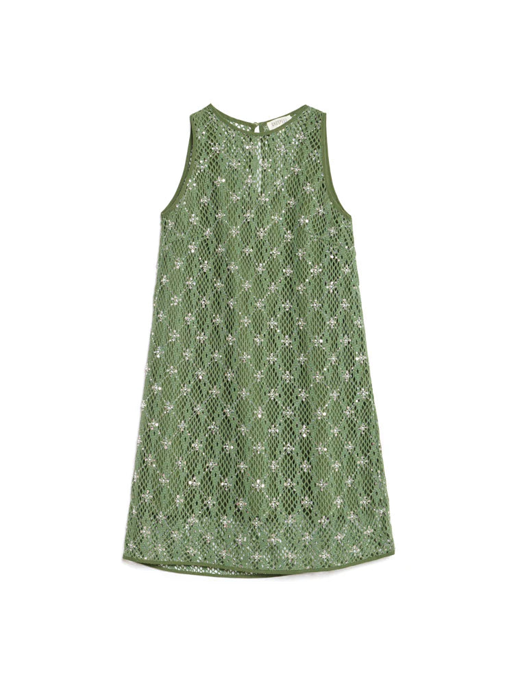 Zuma Embellished Mini Dress - Khaki Green