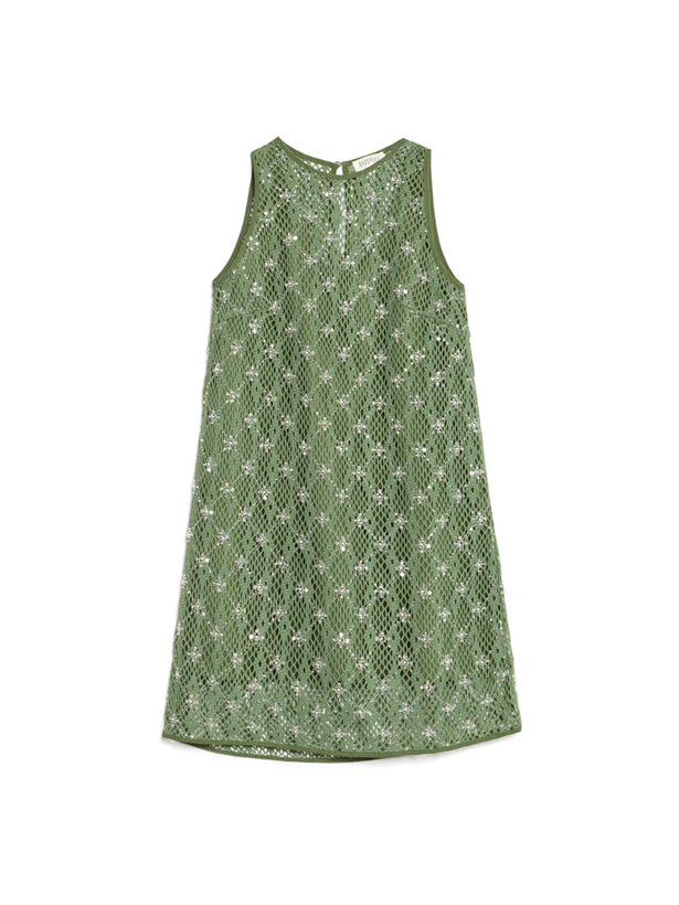 Zuma Embellished Mini Dress - Khaki Green