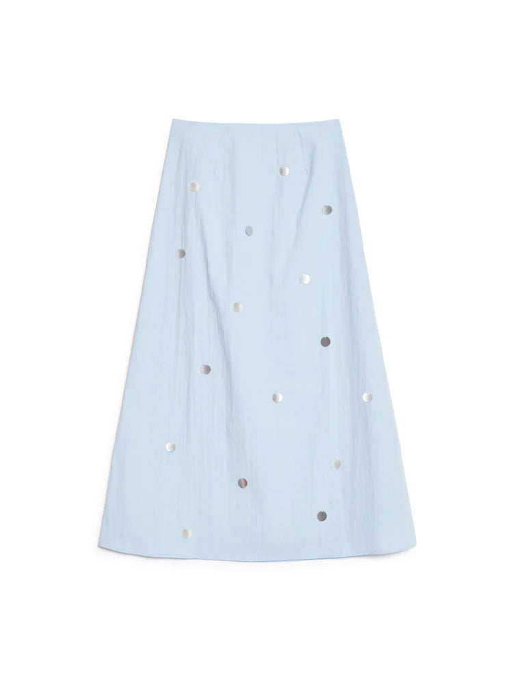 Solana Midi Skirt - Pale Blue