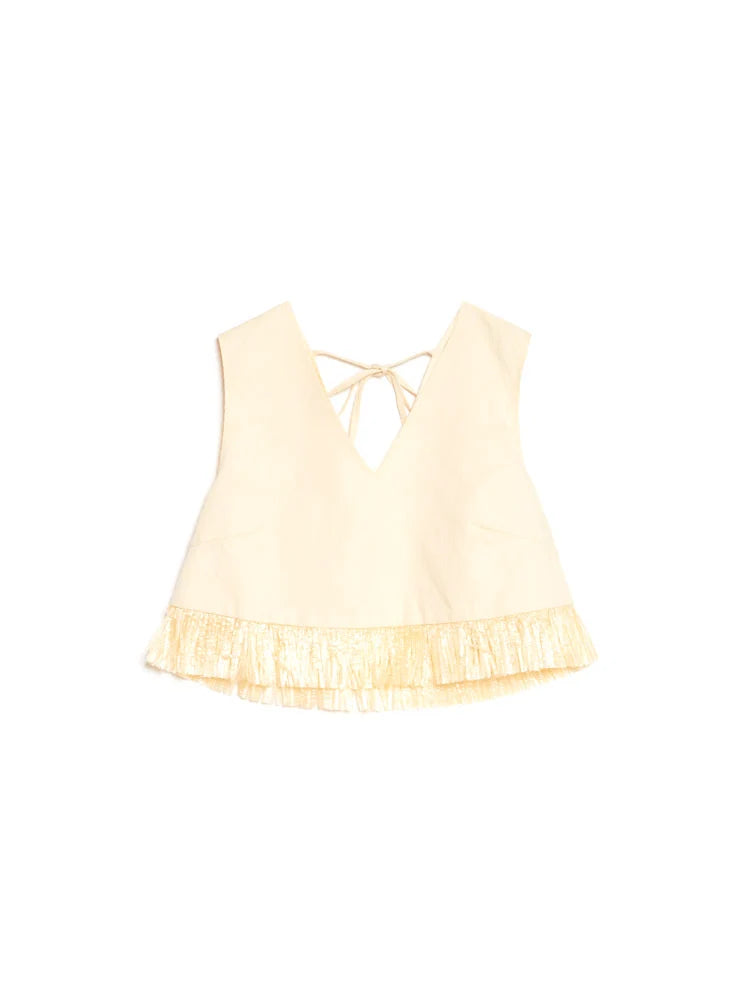 Mav Raffia Top - Cream