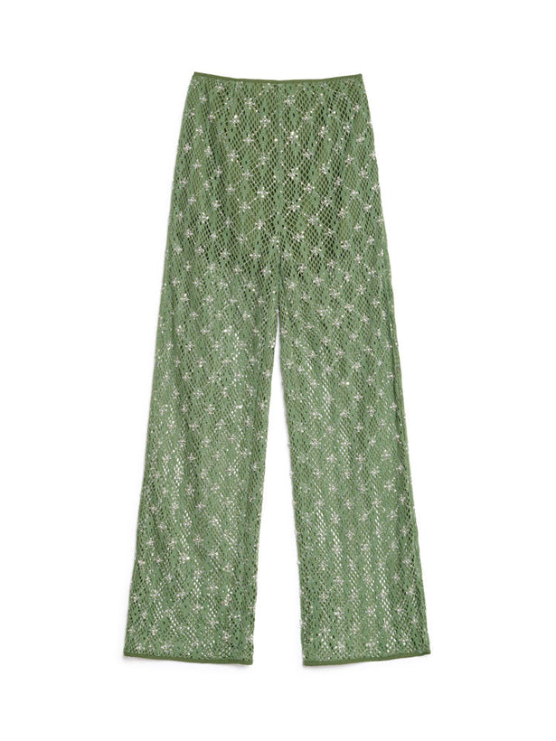 Zuma Embellished Trousers - Khaki Green