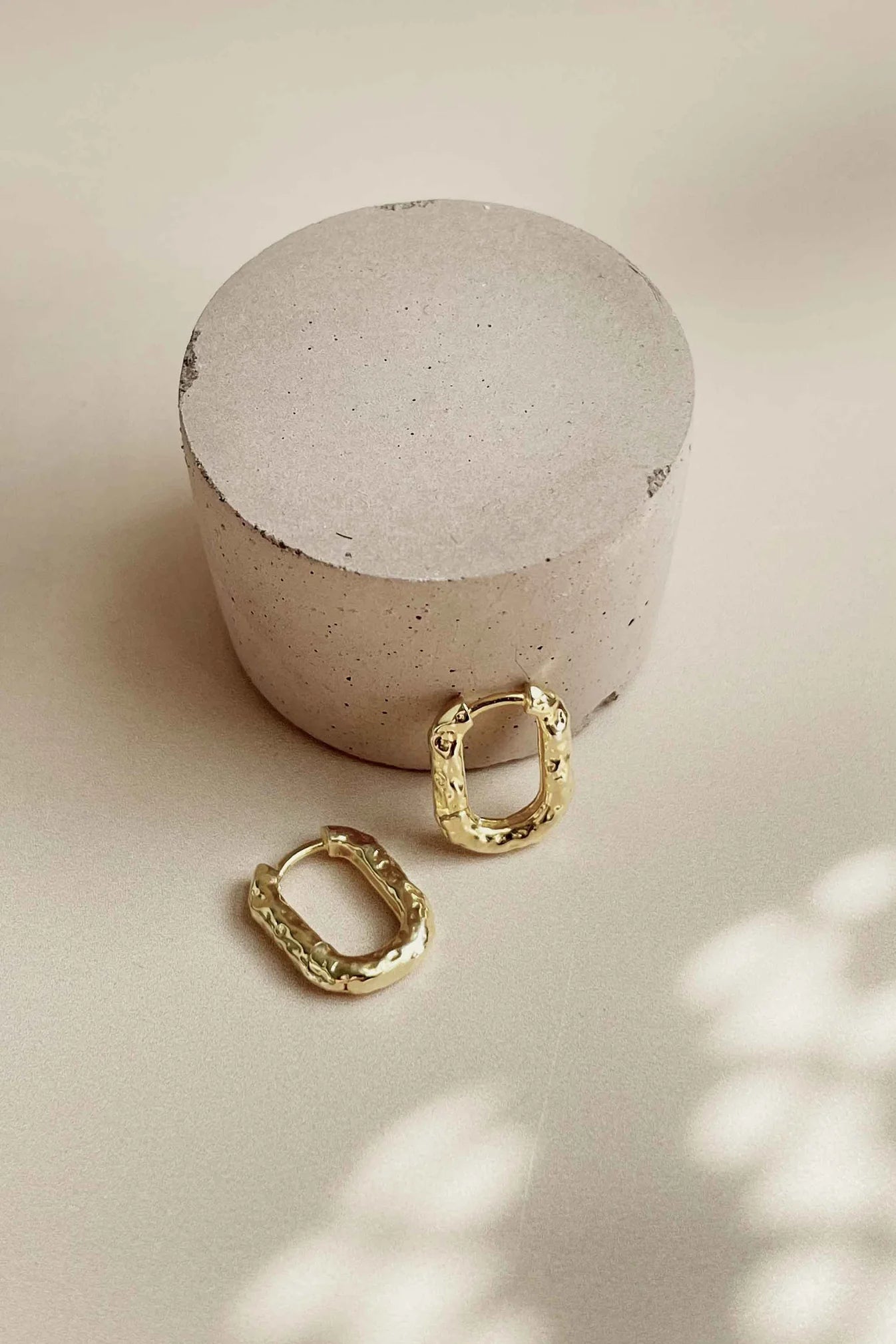 Bora Textured Oval Hoops - Gold Plating