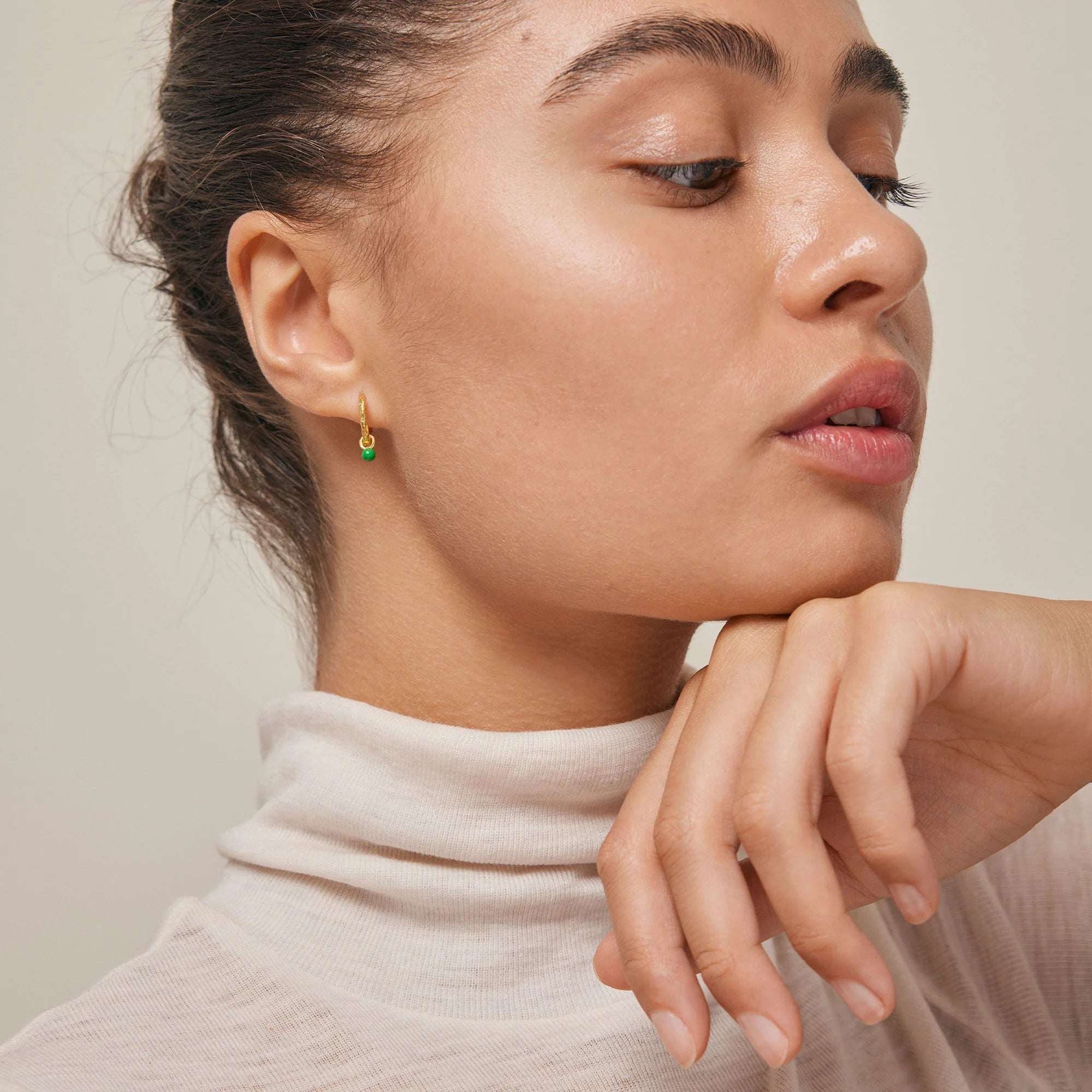 Belle Hoops - Dusty Green