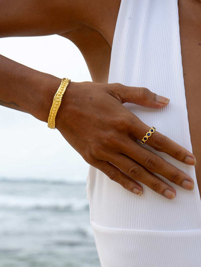 Imogen Beaded Cuff - Gold Plating