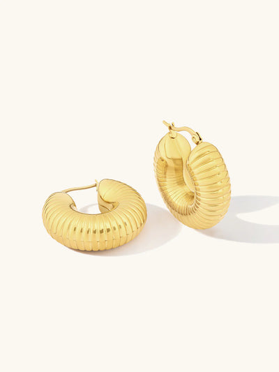 Lila Statement Hoops - Gold Plating
