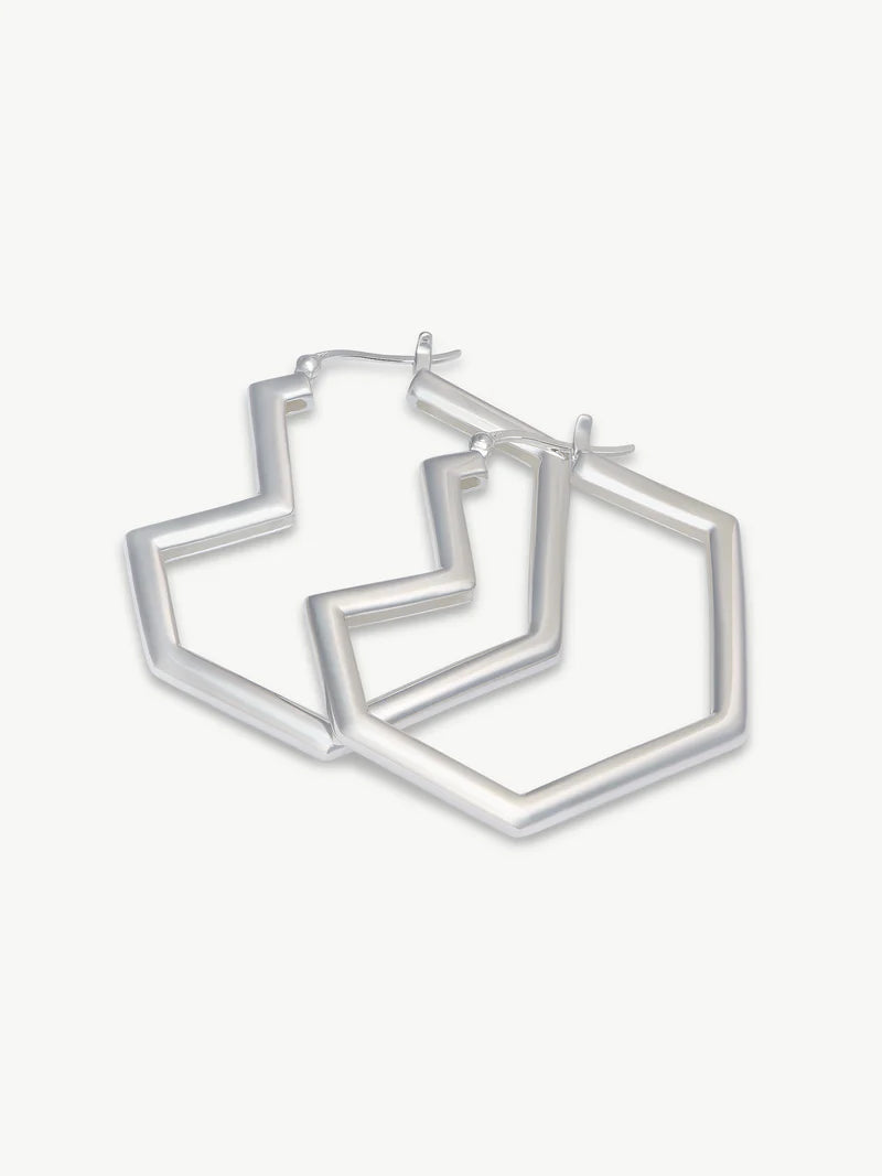 Daryl Large Hoops - Sterling Silver