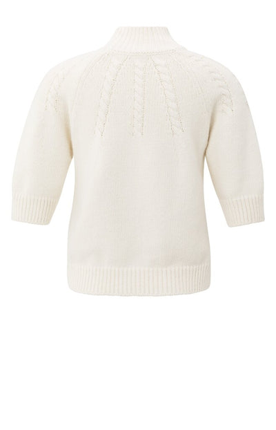 Cable Sweater Short Sleeve - Off White