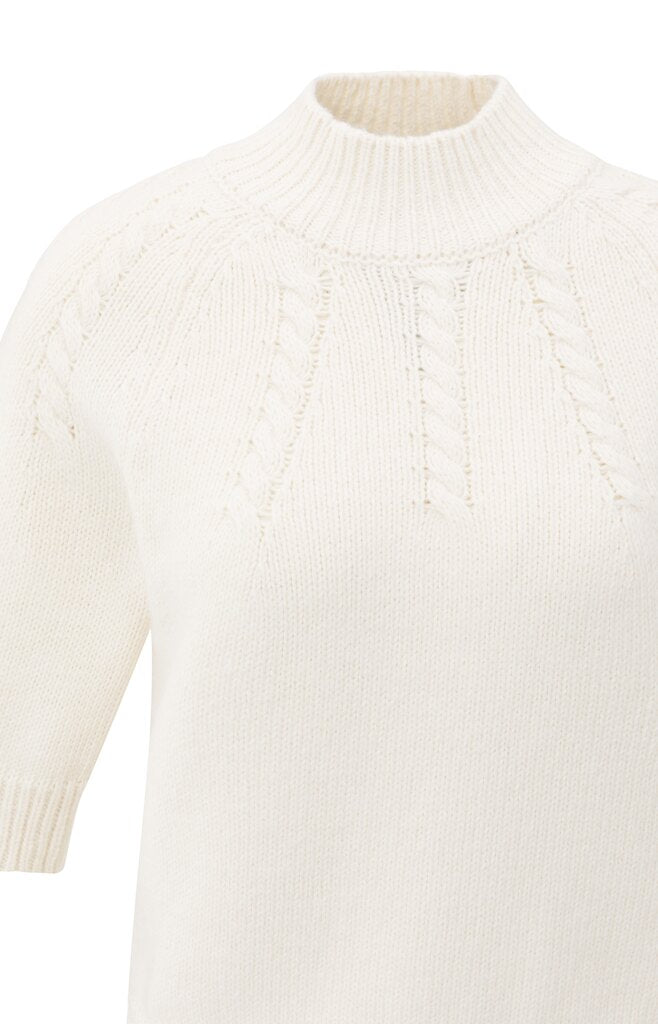 Cable Sweater Short Sleeve - Off White
