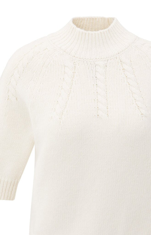Cable Sweater Short Sleeve - Off White