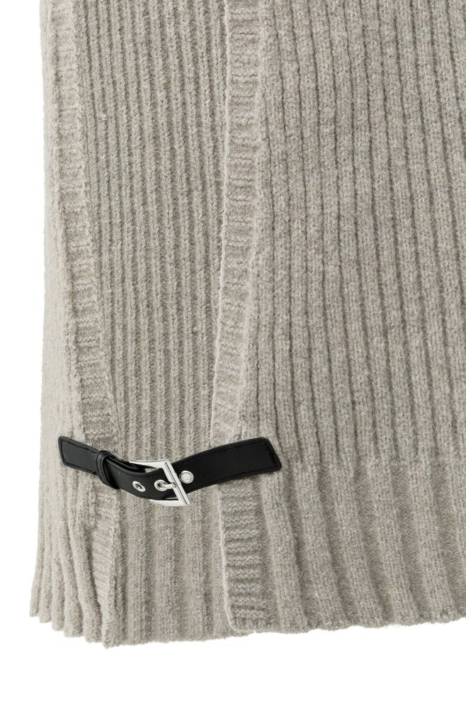 Rib Stitch Spencer Vest - Brownish Grey Melange