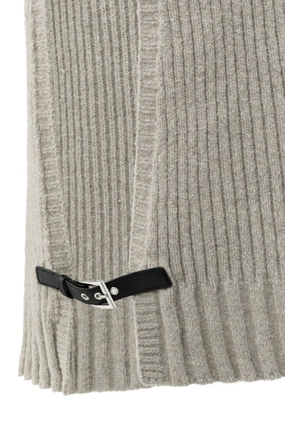 Rib Stitch Spencer Vest - Brownish Grey Melange
