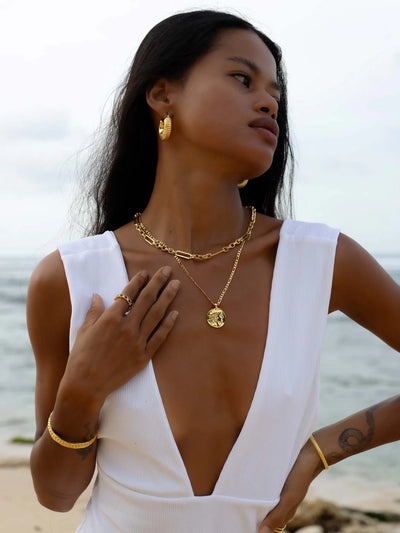 Minerva Goddess Necklace - Gold Plating