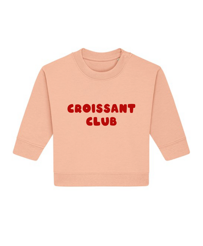 Croissant Club Organic Cotton Sweatshirt - Freche Peche Pink