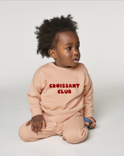 Croissant Club Organic Cotton Sweatshirt - Freche Peche Pink
