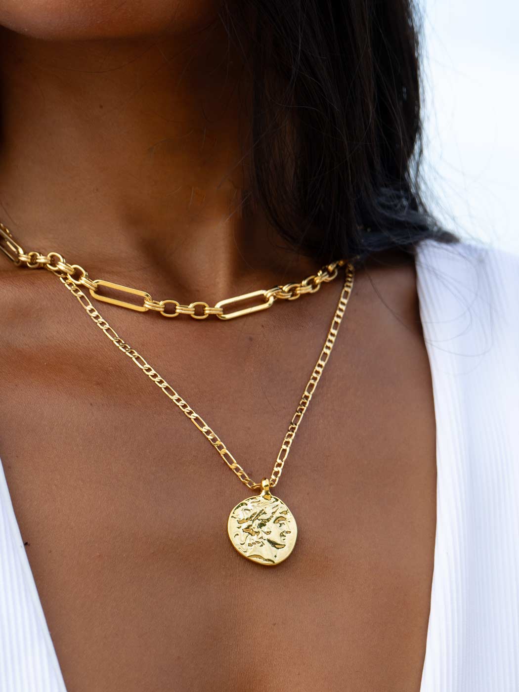 Minerva Goddess Necklace - Gold Plating