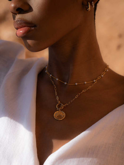 Rising Sun Necklace - Gold Plating