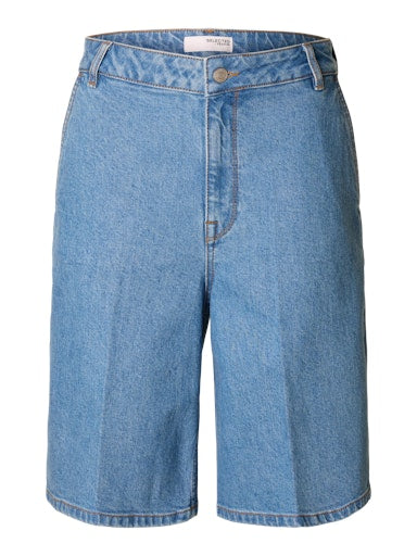 Evelyn Bermuda Shorts - Medium Blue Denim