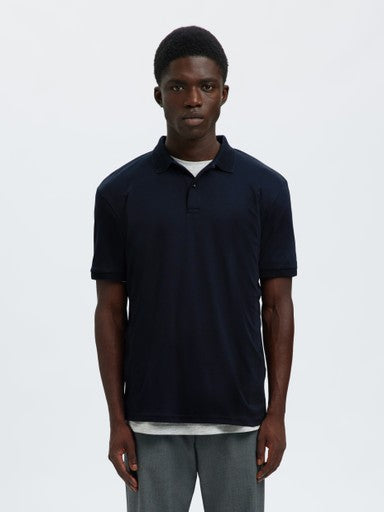 Fave Button SS Polo - Sky Captain