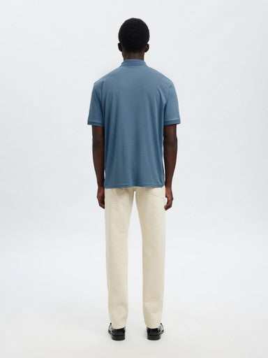 Fave Button SS Polo - Blue Mirage