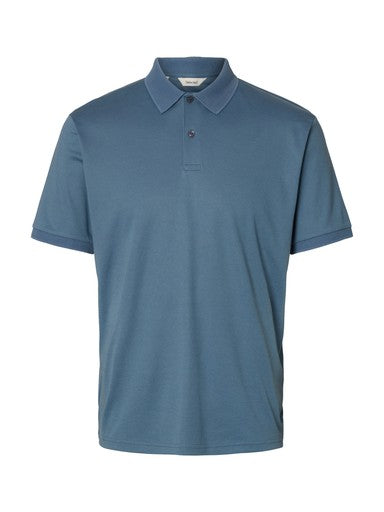Fave Button SS Polo - Blue Mirage