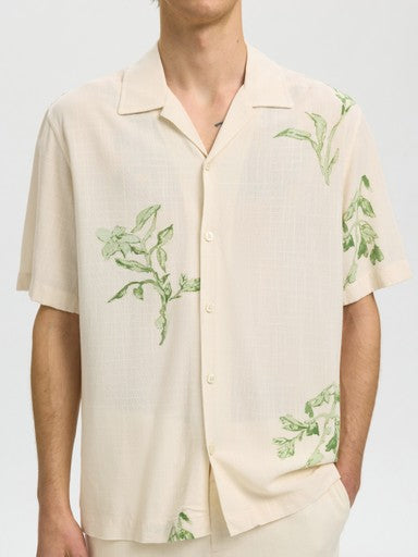 Reg Terry AOP SS Shirt - Egret/Aspen Green