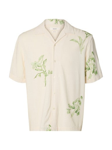 Reg Terry AOP SS Shirt - Egret/Aspen Green