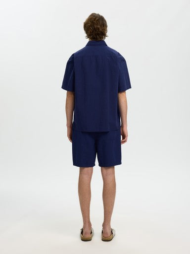 Relaxed Stuart Seersucker SS Shirt - Ocean Cavern