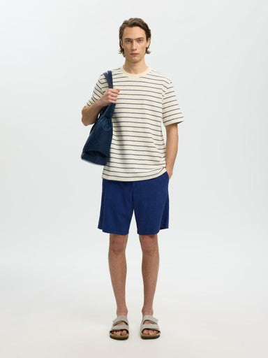 Django Stripe SS O-Neck Tee - Ocean Cavern/Birch