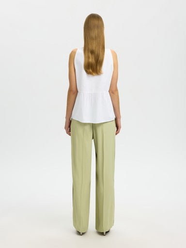 Blair V-Neck Peplum Top - Bright White