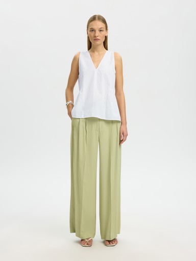 Blair V-Neck Peplum Top - Bright White