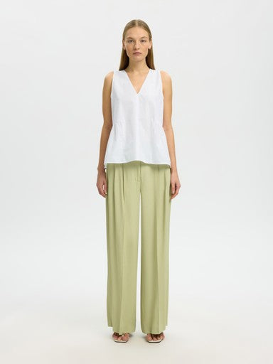 Blair V-Neck Peplum Top - Bright White