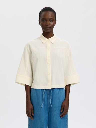 Finnie Relaxed 3/4 Sun Shirt - Egret