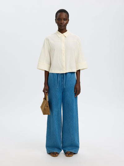 Finnie Relaxed 3/4 Sun Shirt - Egret