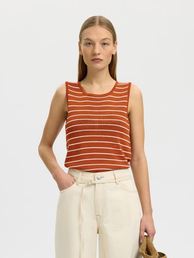 Moon SL Knit Top - Potters Clay / Birch