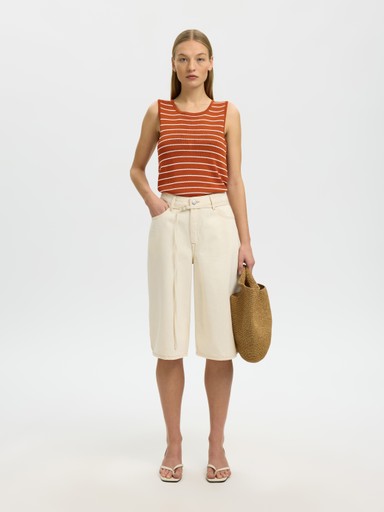Moon SL Knit Top - Potters Clay / Birch