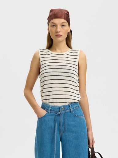 Moon SL Knit Top - Birch / Black