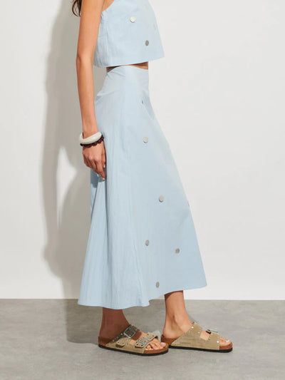 Solana Midi Skirt - Pale Blue