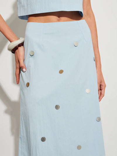 Solana Midi Skirt - Pale Blue