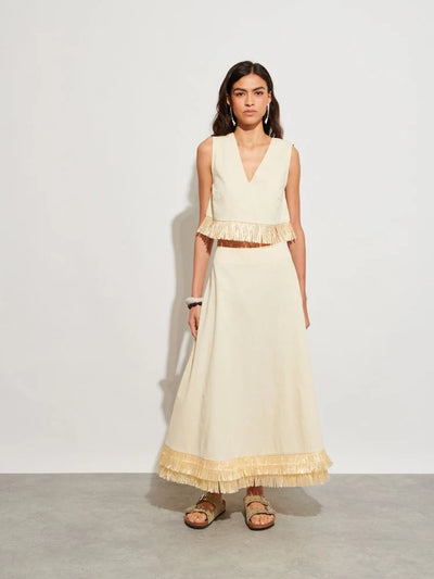 Mav Raffia Top - Cream