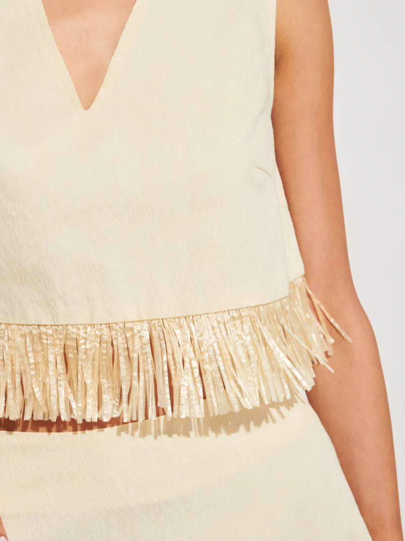 Mav Raffia Top - Cream